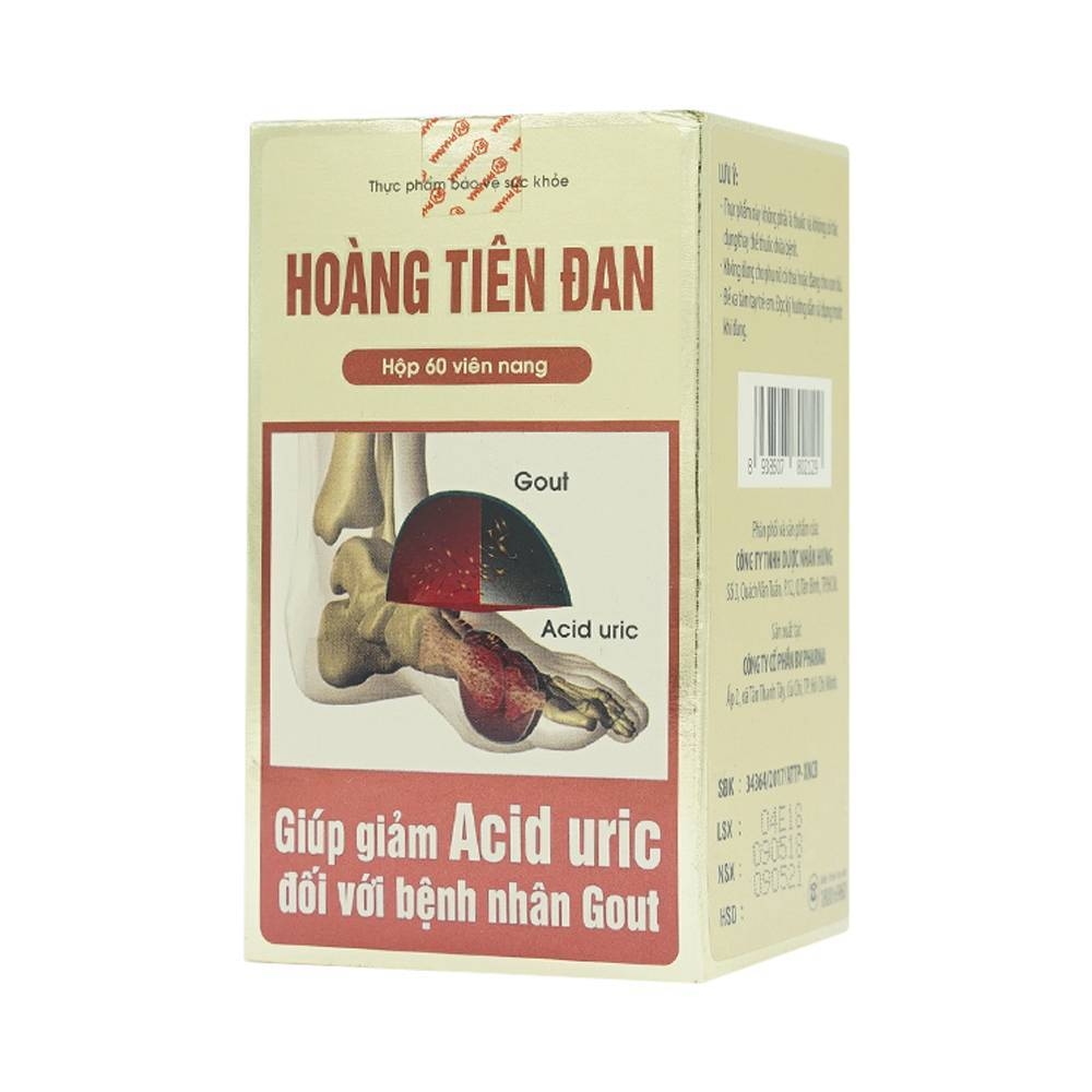Hình ảnh Viên uống Hoàng Tiên Đan hỗ trợ giảm acid uric đối với bệnh nhân gout (60 viên)