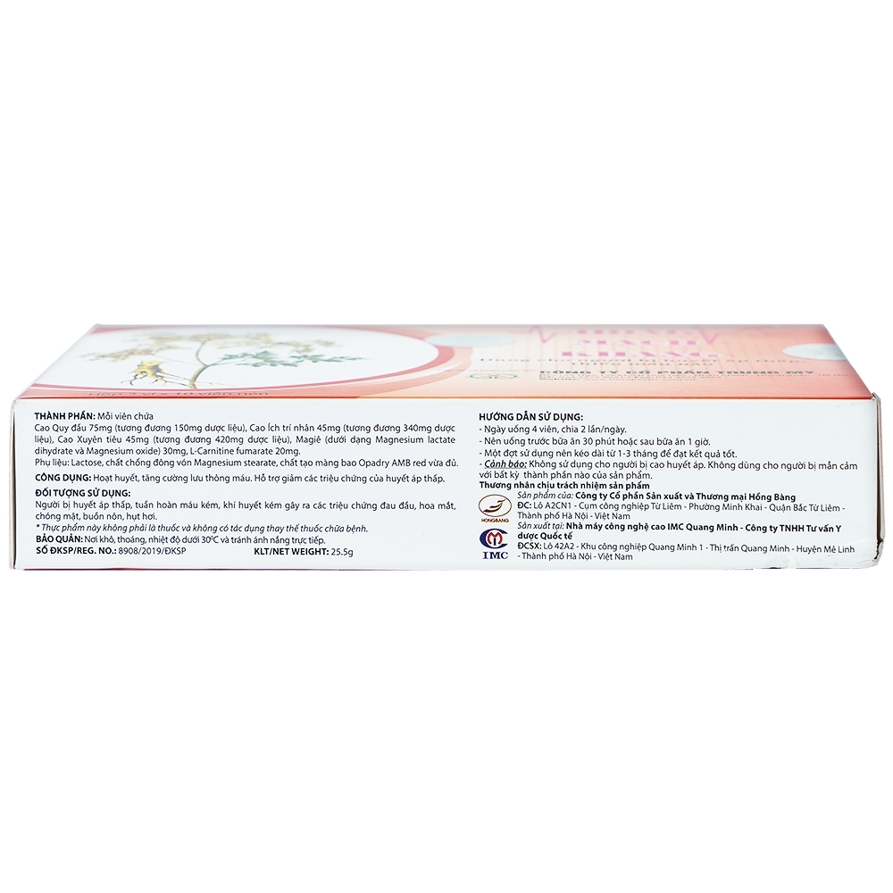 Hình ảnh Viên uống Hồng Mạch Khang hoạt huyết, tăng cường lưu thông máu (3 vỉ x 10 viên)