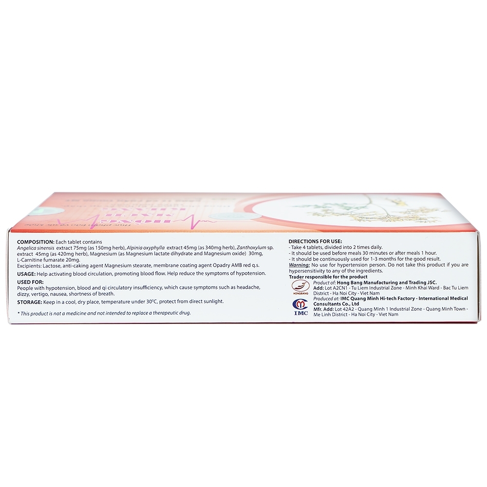 Hình ảnh Viên uống Hồng Mạch Khang hoạt huyết, tăng cường lưu thông máu (3 vỉ x 10 viên)