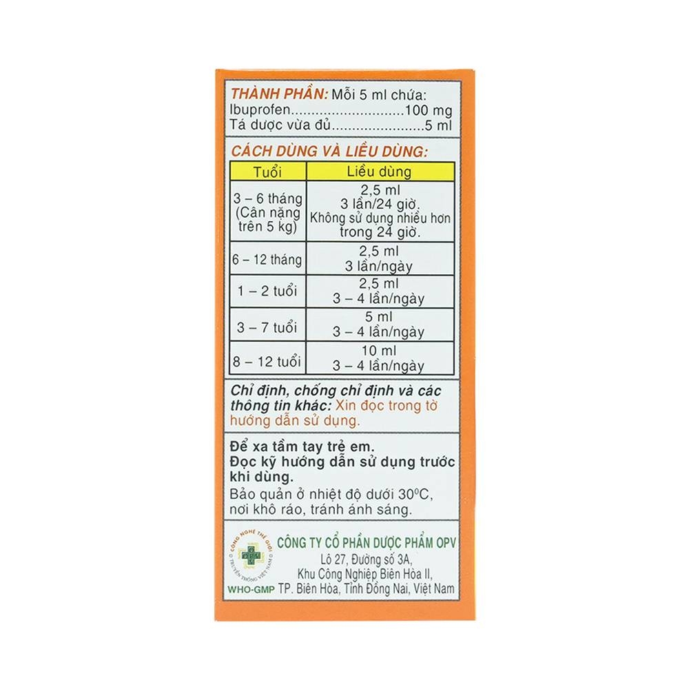 Hình ảnh Hỗn dịch uống Children's Ibrafen OPV điều trị đau từ nhẹ đến vừa, sốt sau tiêm chủng (30ml)
