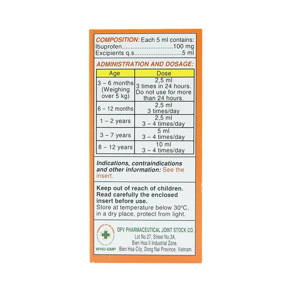 Hình ảnh Hỗn dịch uống Children's Ibrafen OPV điều trị đau từ nhẹ đến vừa, sốt sau tiêm chủng (30ml)