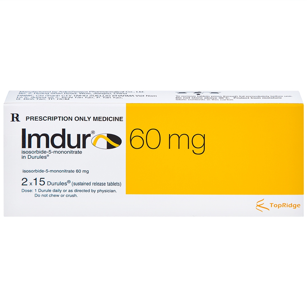 Hình ảnh Thuốc Imdur 60mg AstraZeneca điều trị dự phòng đau thắt ngực (2 vỉ x 15 viên)