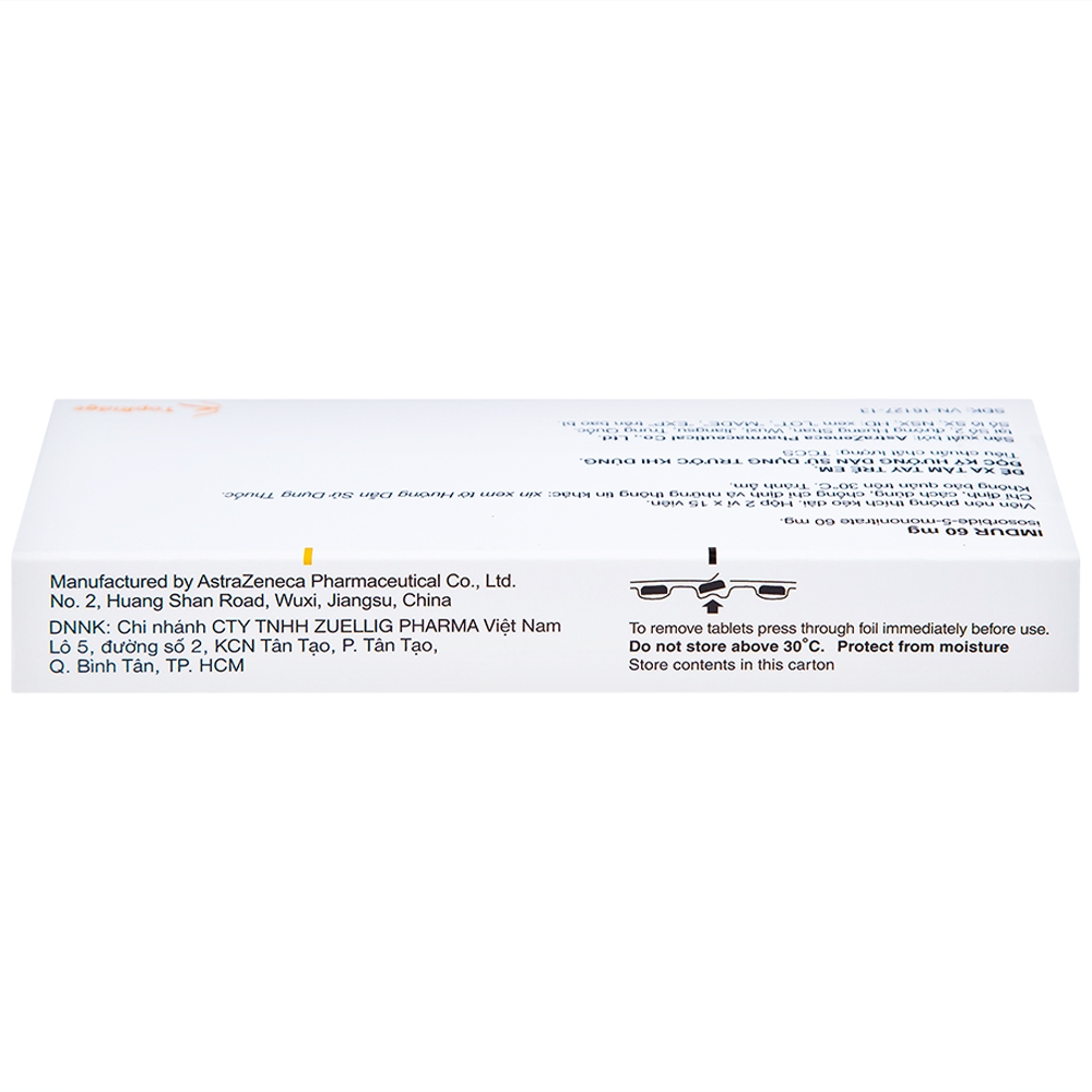 Hình ảnh Thuốc Imdur 60mg AstraZeneca điều trị dự phòng đau thắt ngực (2 vỉ x 15 viên)