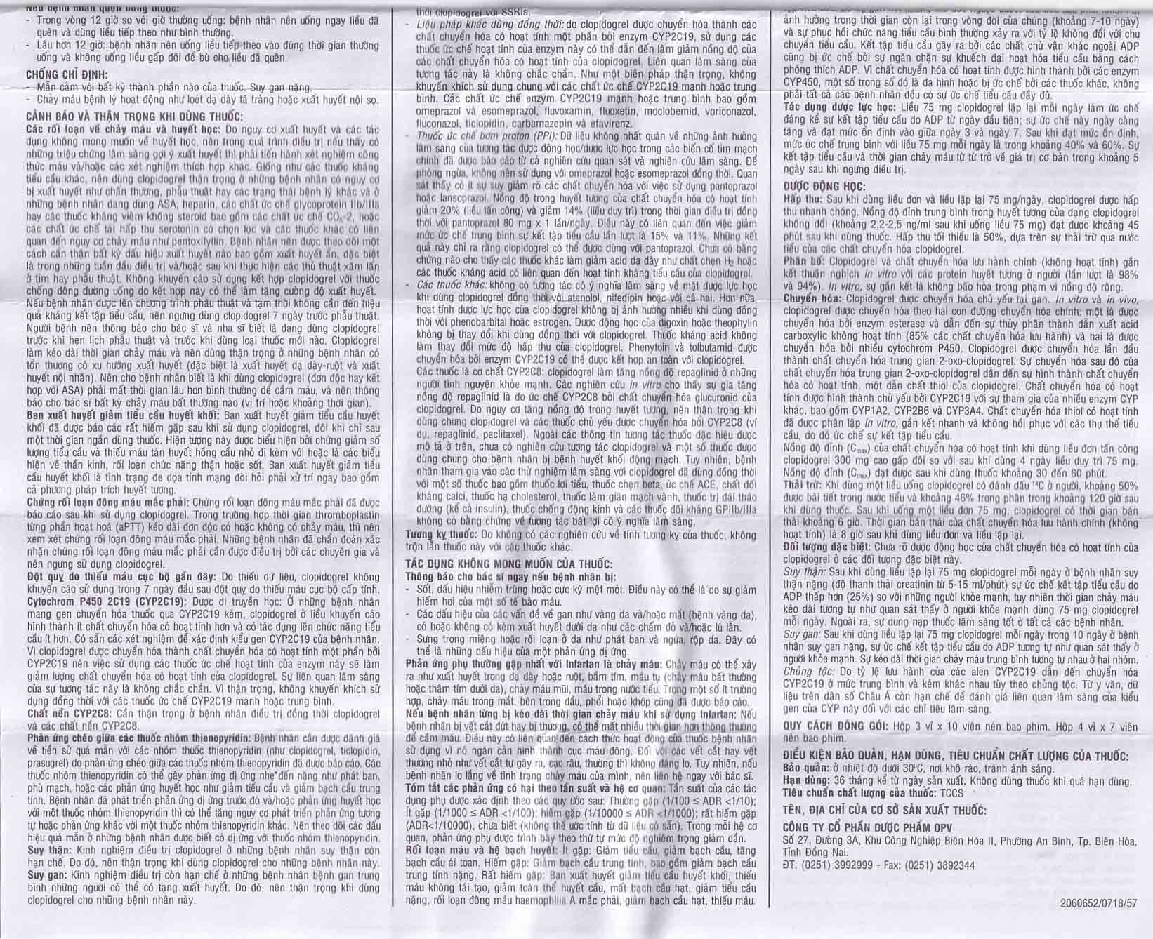 Hình ảnh Thuốc Infartan 75 OPV phòng ngừa các biến cố do huyết khối động mạch (3 vỉ x 10 viên)