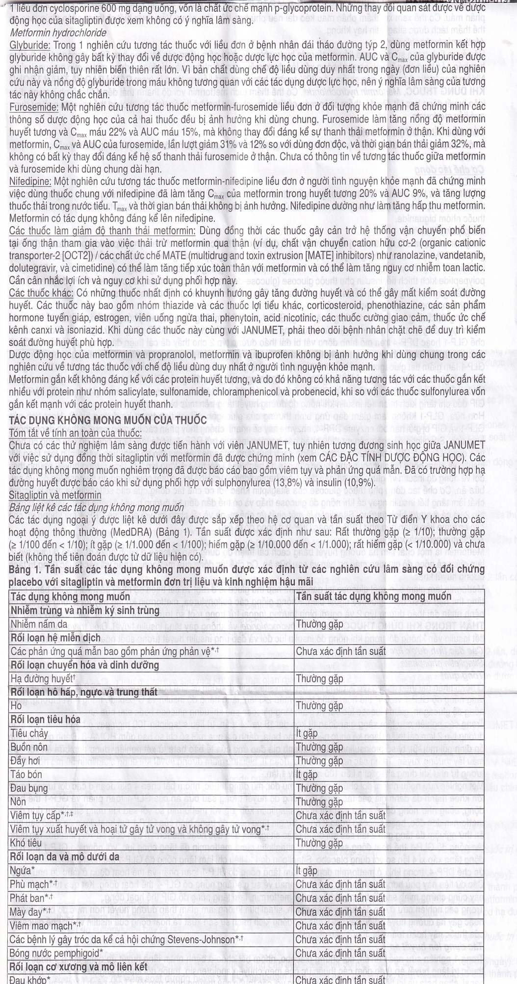 Hình ảnh Viên nén Janumet 50mg/850mg MSD điều trị đái tháo đường típ 2 (4 vỉ x 7 viên)