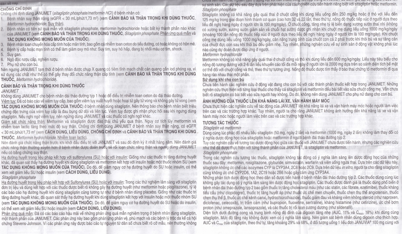 Hình ảnh Viên nén Janumet 50mg/850mg MSD điều trị đái tháo đường típ 2 (4 vỉ x 7 viên)