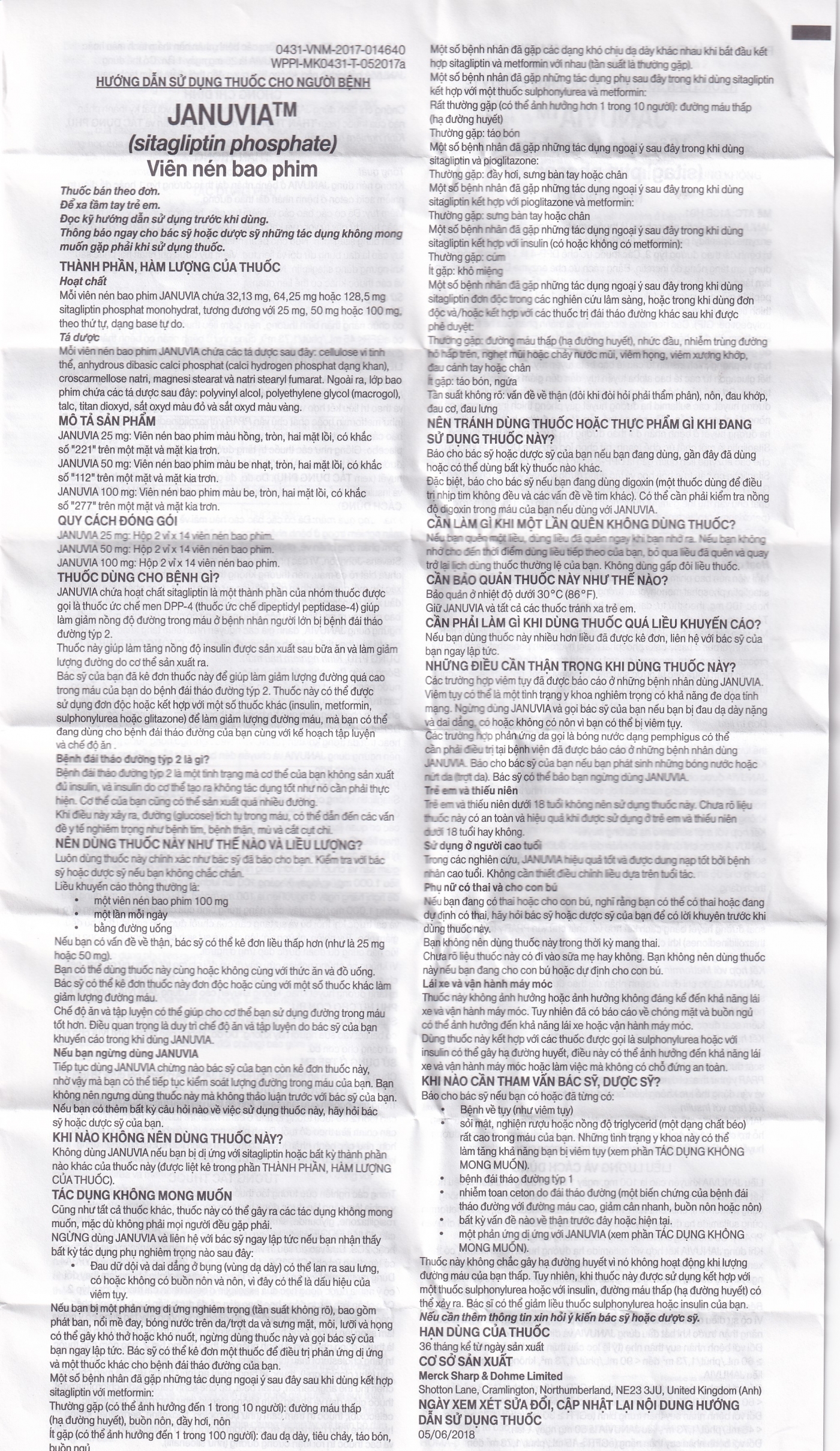 Hình ảnh Viên nén Januvia 50mg MSD cải thiện kiểm soát đường huyết típ 2 (2 vỉ x 14 viên)