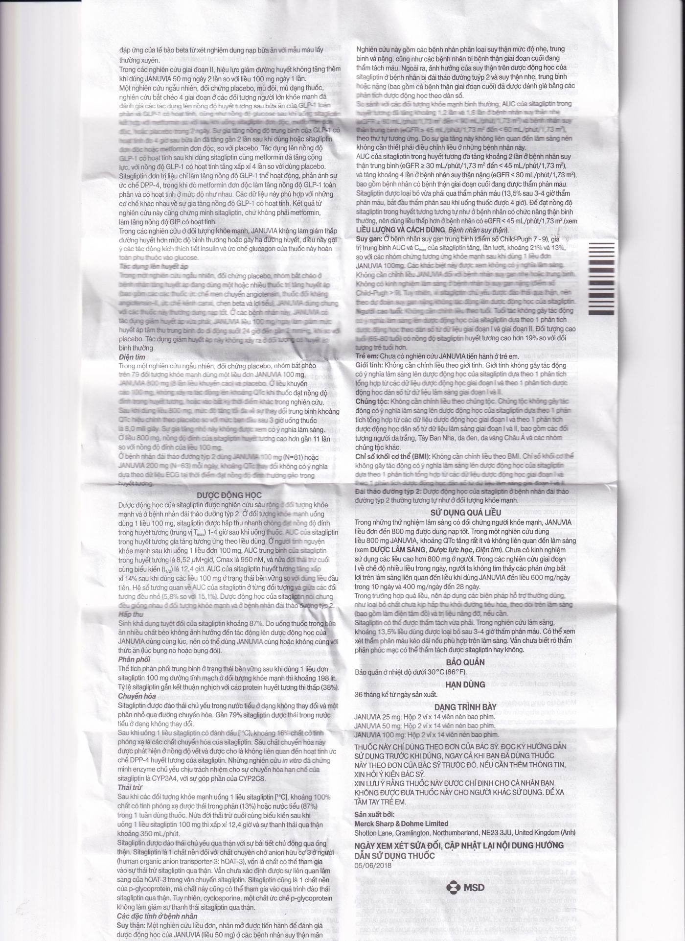 Hình ảnh Viên nén Januvia 50mg MSD cải thiện kiểm soát đường huyết típ 2 (2 vỉ x 14 viên)