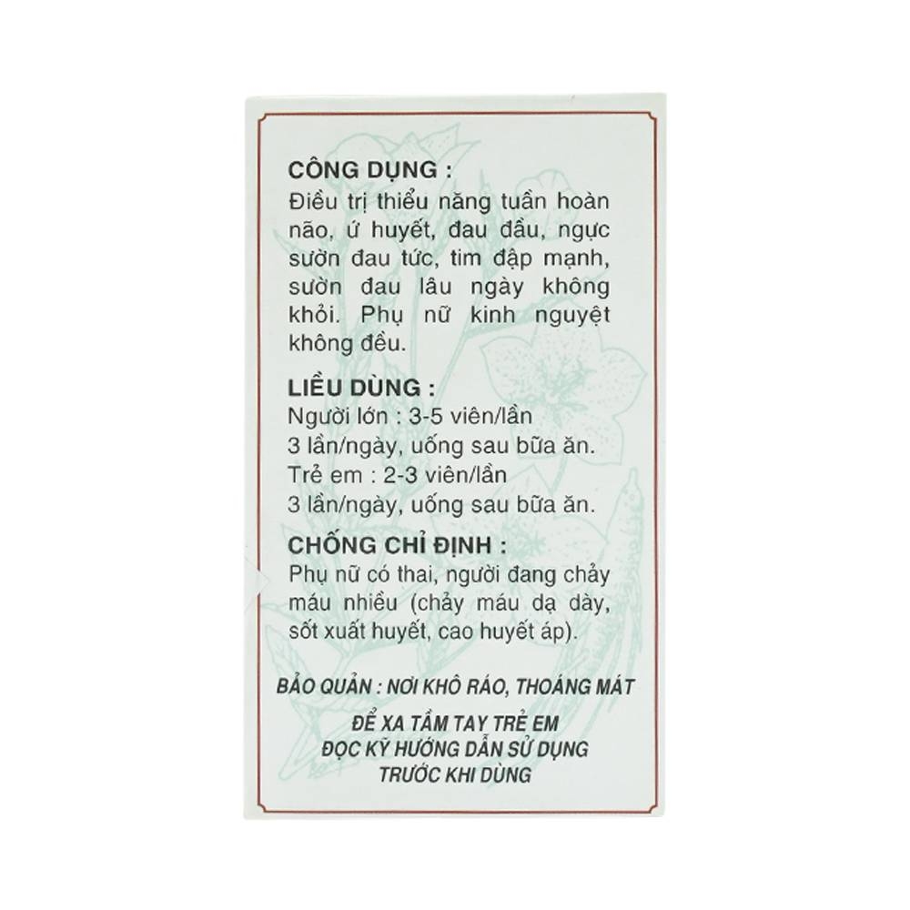 Hình ảnh Viên nén Kakama Phúc Vinh điều trị thiểu năng tuần hoàn não, ứ huyết, đau đầu (60 viên)