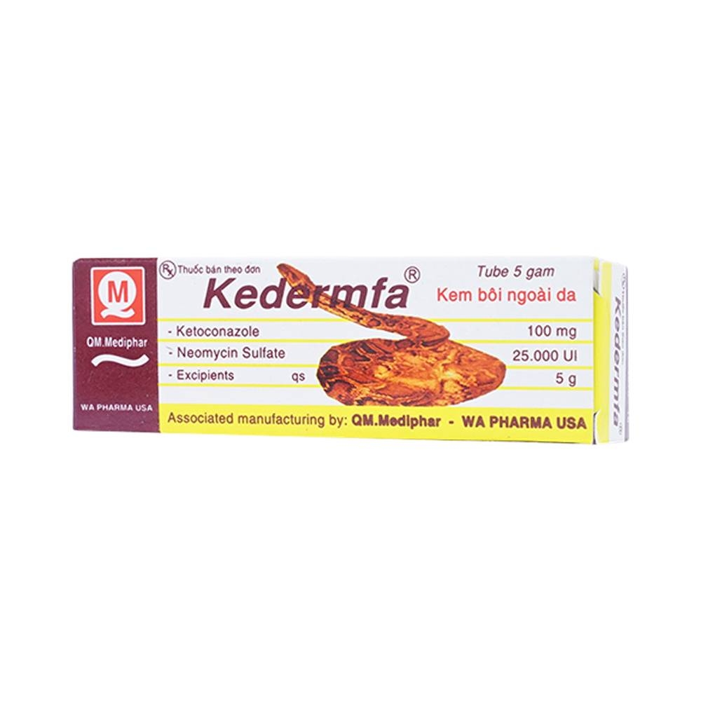 Hình ảnh Kem bôi da Kedermfa QM. Mediphar điều trị nấm da chân, da đùi, da toàn thân, nấm móng, lang ben (5g)
