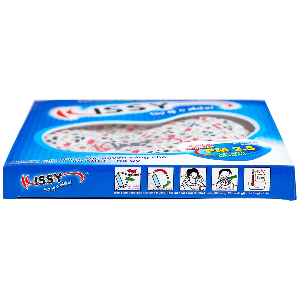 Hình ảnh Khẩu trang sợi hoạt tính Kissy size M 3 lớp giúp lọc sạch không khí, ngăn bụi, khí ô nhiễm