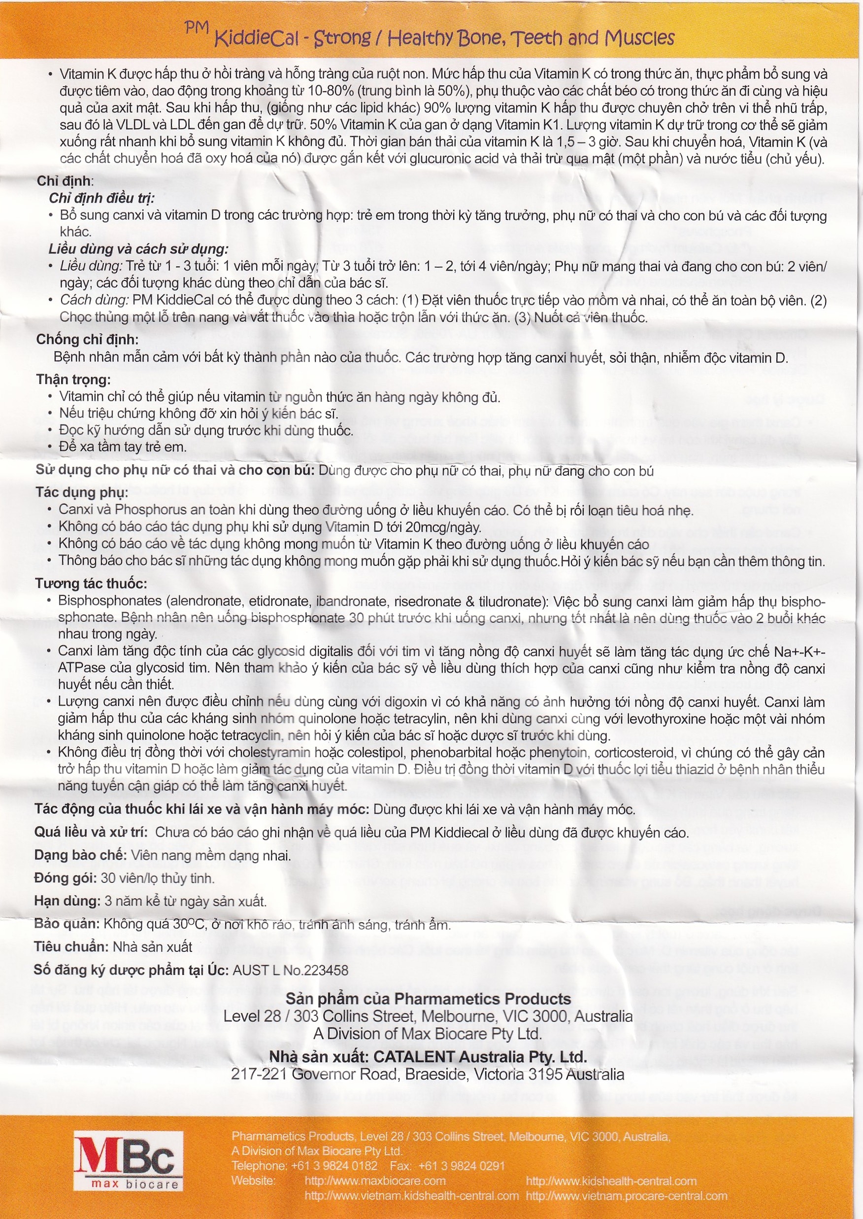 Hình ảnh Viên nhai KiddieCal Catalent bổ sung canxi và vitamin D (30 viên)