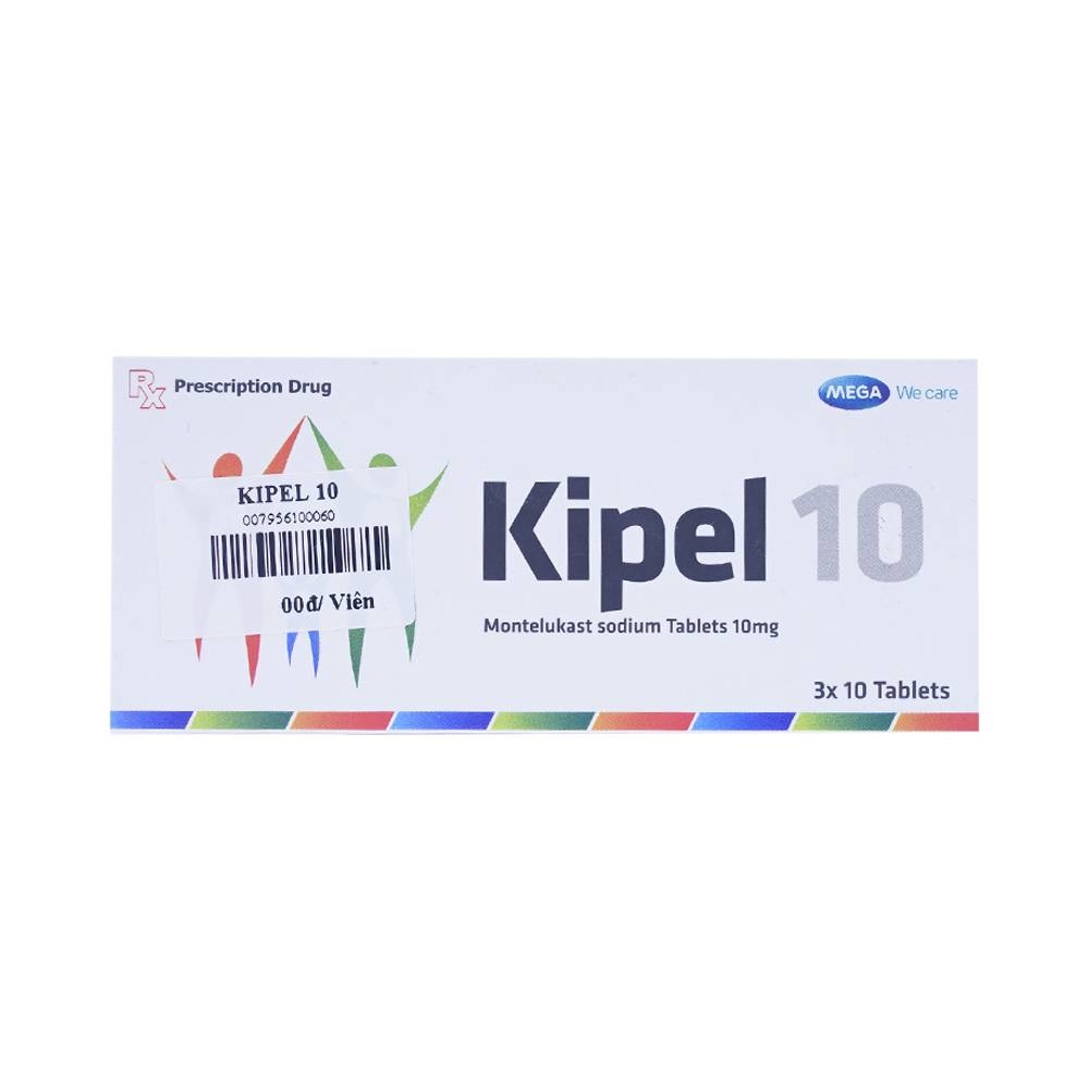 Hình ảnh Viên nén Kipel 10 MEGA We Care phòng và điều trị hen phế quản mạn tính, co thắt phế quản (3 vỉ x 10 viên)