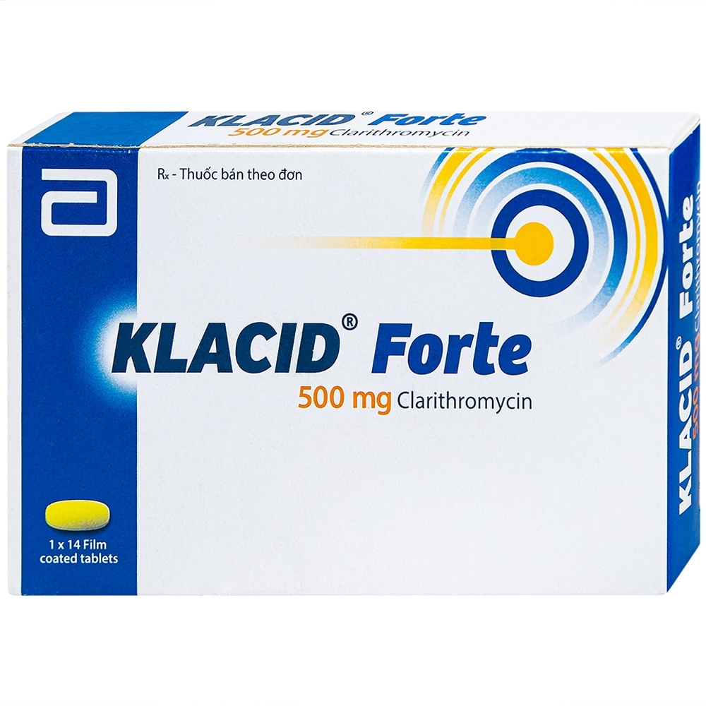 Hình ảnh Thuốc Klacid Forte 500mg Abbott điều trị nhiễm trùng đường hô hấp (14 viên)