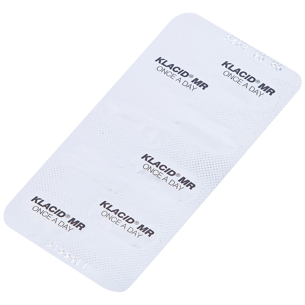 Hình ảnh Viên nén Klacid MR 500mg Abbott điều trị nhiễm trùng đường hô hấp (1 vỉ x 5 viên)