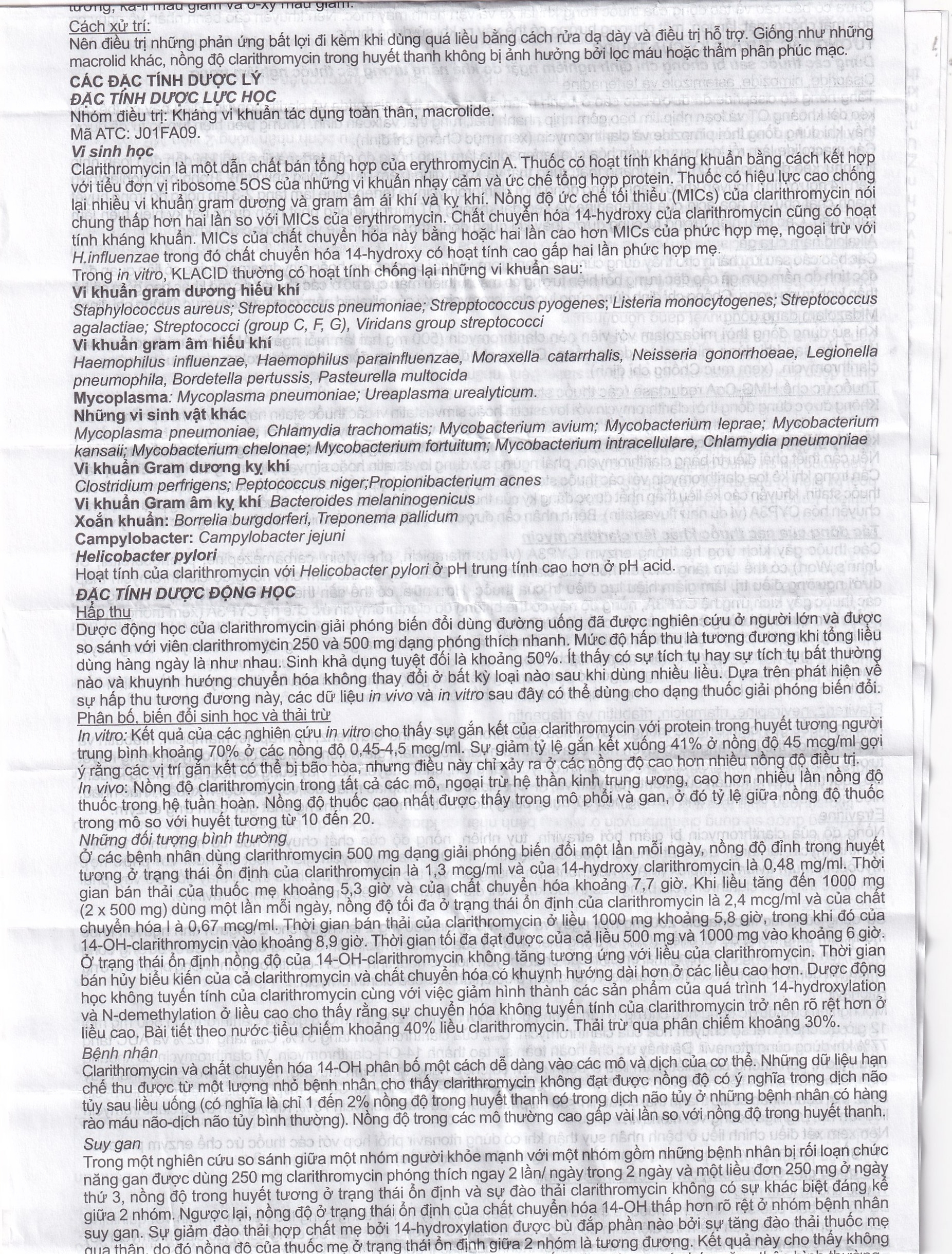 Hình ảnh Viên nén Klacid MR 500mg Abbott điều trị nhiễm trùng đường hô hấp (1 vỉ x 5 viên)