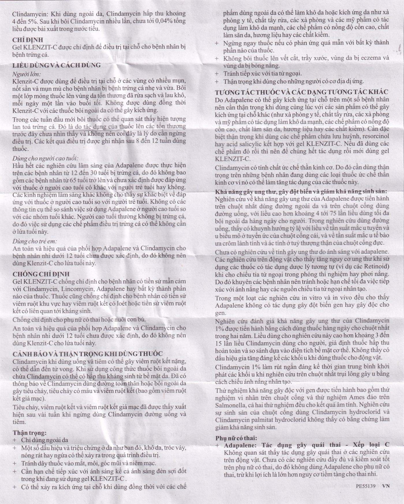 Hình ảnh Gel bôi ngoài da Klenzit - C điều trị mụn trứng cá (15g)