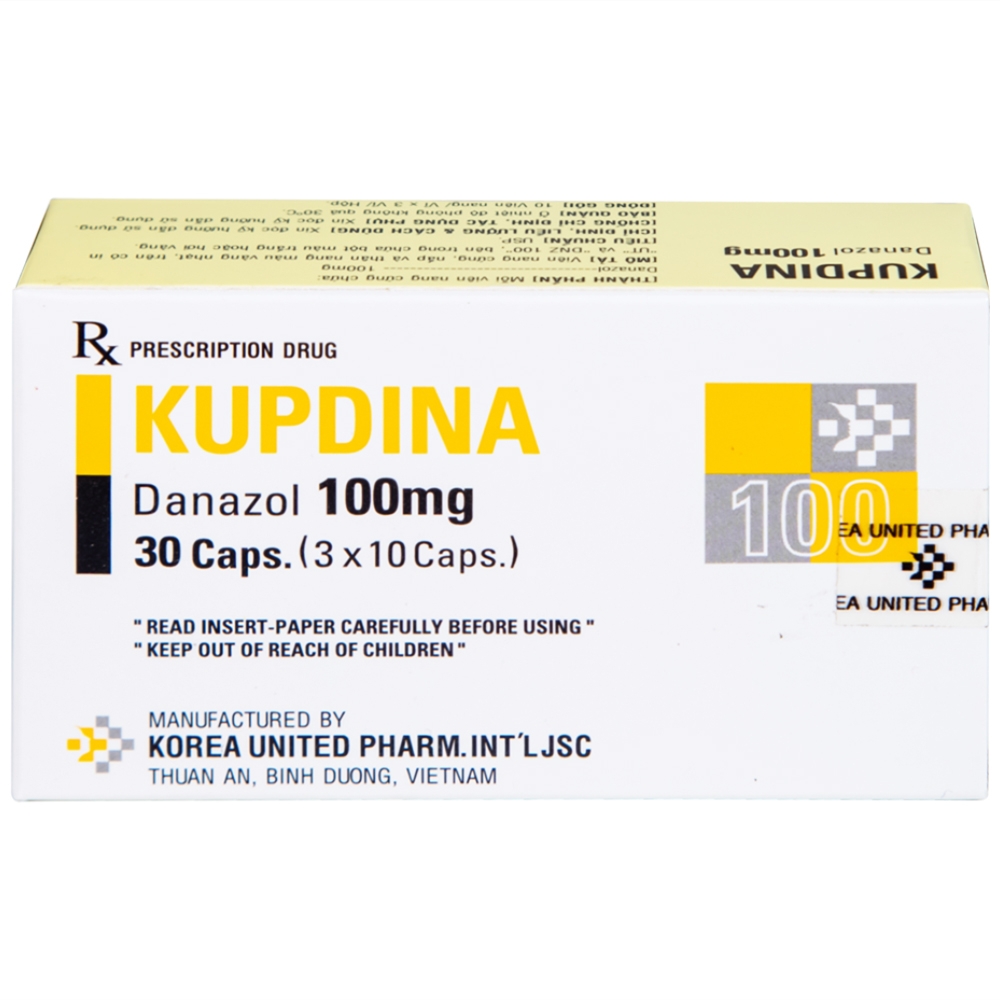 Hình ảnh Viên nang cứng Kupdina 100mg Korea United Pharm điều trị đau trong lạc nội mạc tử cung, u xơ tuyến vú (3 vỉ x 10 viên)