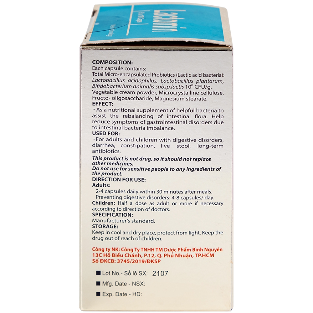 Hình ảnh Viên uống Lactomin Novarex bổ sung vi khuẩn có ích, giúp tái lập cân bằng hệ vi sinh đường ruột (6 vỉ x 10 viên)
