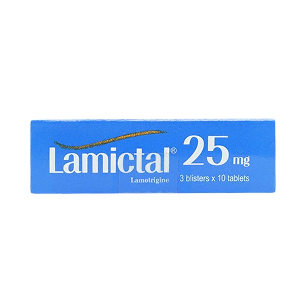 Hình ảnh Viên nén Lamictal 25mg GSK điều trị động kinh và phòng ngừa bệnh rối loạn lưỡng cực (3 vỉ x 10 viên)
