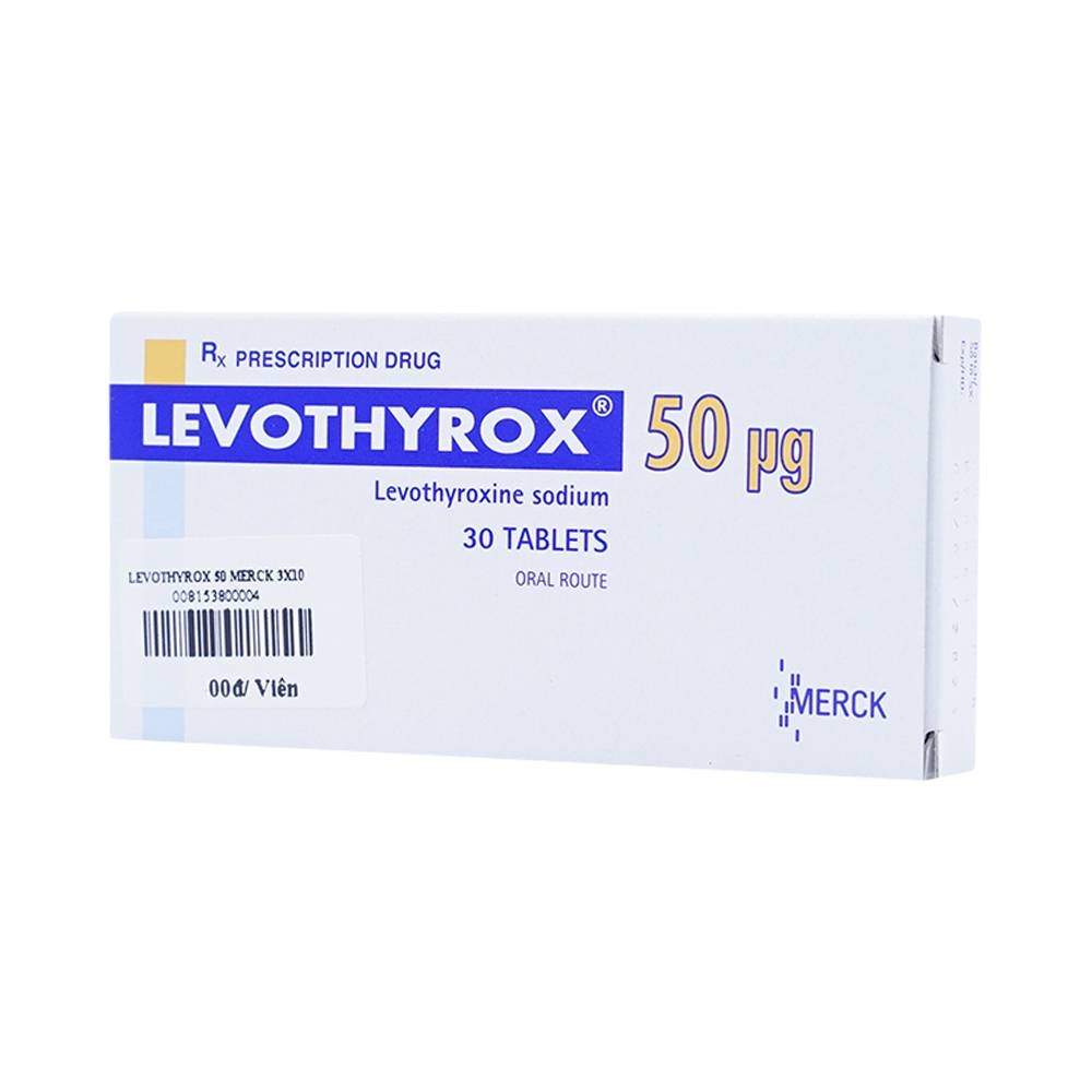 Hình ảnh Thuốc Levothyrox 50µg Merck điều trị bướu giáp, suy giáp, ung thư giáp (3 vỉ x 10 viên)