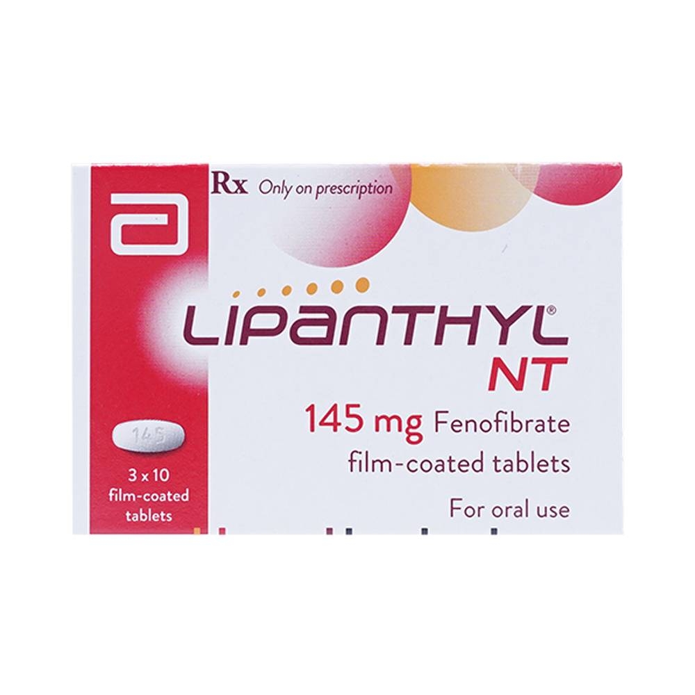 Hình ảnh Thuốc Lipanthyl NT 145mg Abbott hỗ trợ giảm cholesterol máu và tiến triển bệnh võng mạc đái tháo đường (3 vỉ x 10 viên)