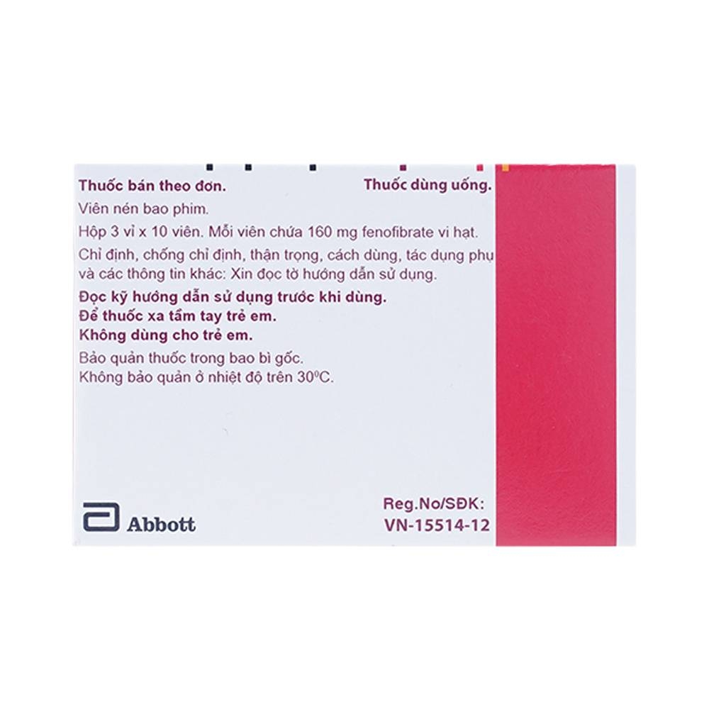 Hình ảnh Thuốc Lipanthyl Supra 160mg Abbott điều trị tăng cholesterol máu (3 vỉ x 10 viên)