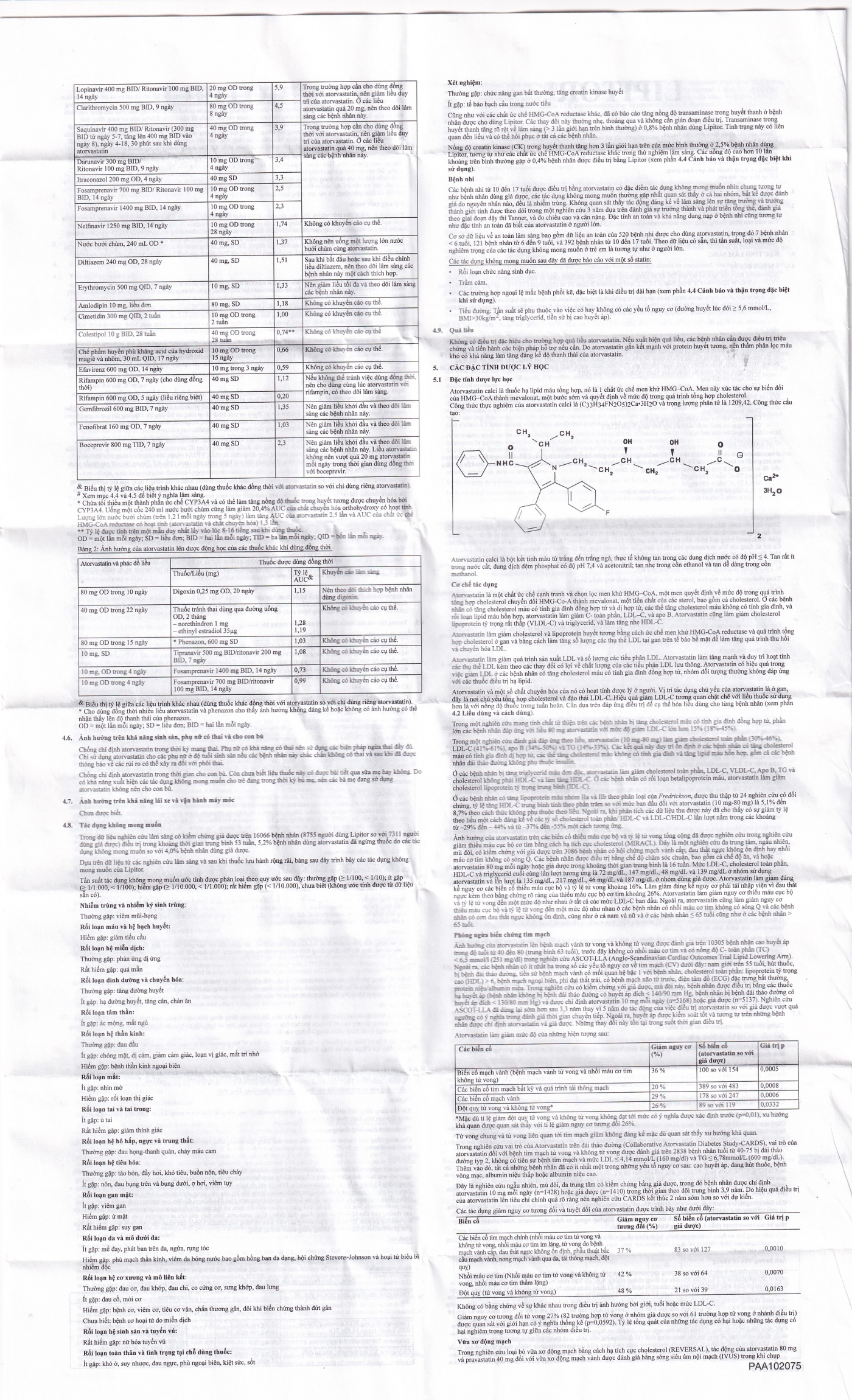 Hình ảnh Thuốc Lipitor 10mg Pfizer điều trị tăng cholesterol toàn phần (3 vỉ x 10 viên) 