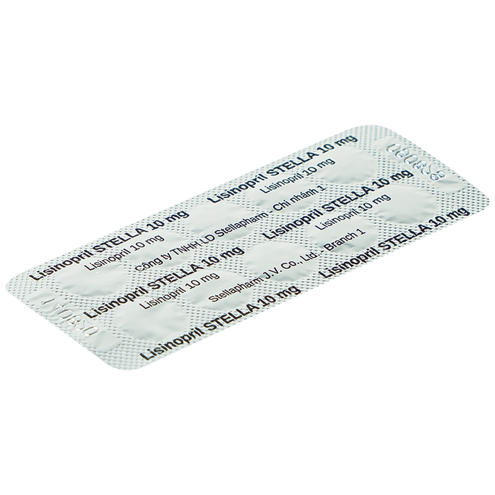 Hình ảnh Viên nén Lisinopril Stella 10mg điều trị tăng huyết áp, suy tim sung huyết (10 vỉ x 10 viên)