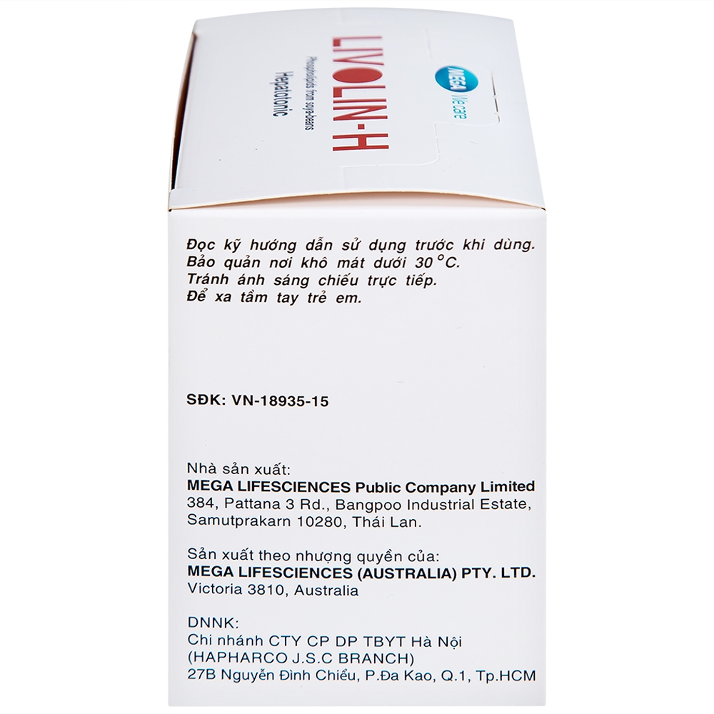 Hình ảnh Viên nang mềm Livolin-H 300mg MEGA We care cải thiện bệnh gan, chán ăn, đau hạ sườn phải (10 vỉ x 10 viên)