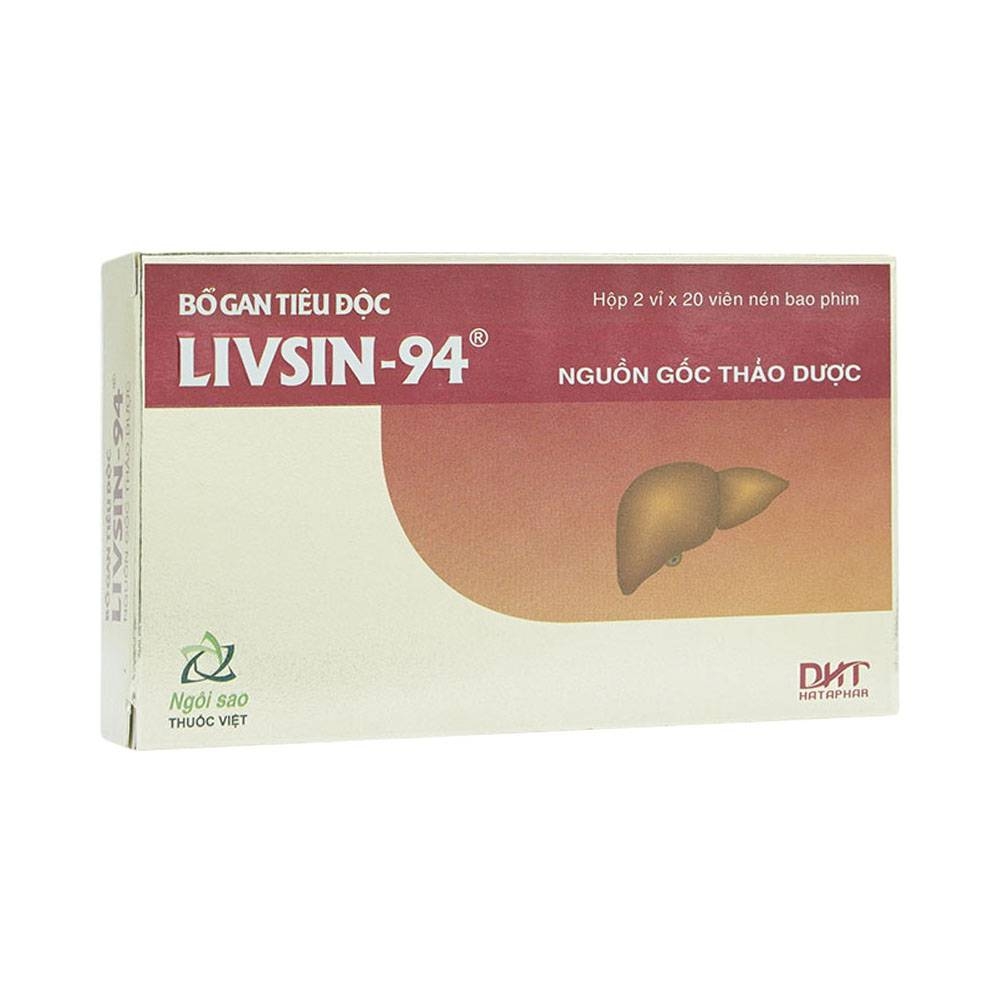 Hình ảnh Viên nén Livsin-94 Hà Tây điều trị viêm gan cấp và mãn tính, suy gan (2 vỉ x 20 viên)