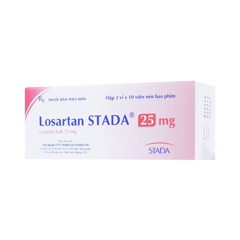 Hình ảnh Viên nén Losartan Stada 25mg điều trị tăng huyết áp (3 vỉ x 10 viên)