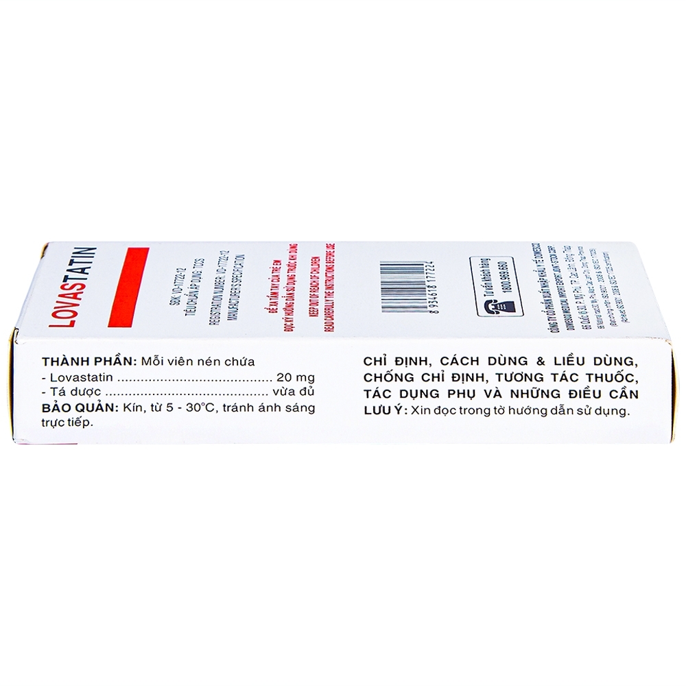 Hình ảnh Thuốc Lovastatin 20mg Domesco phòng ngừa biến cố tim mạch (1 vỉ x 10 viên)