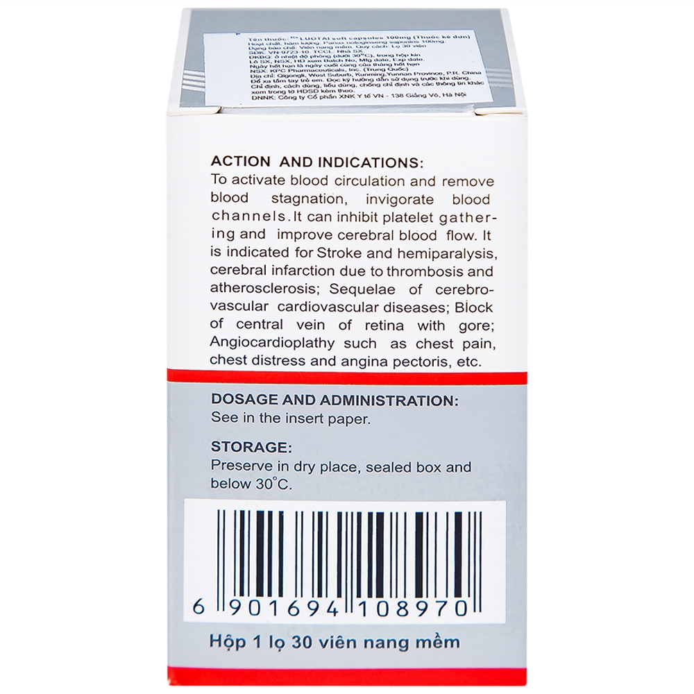 Hình ảnh Thuốc Luotai Kunming điều trị đột quỵ, liệt nửa người (30 viên)