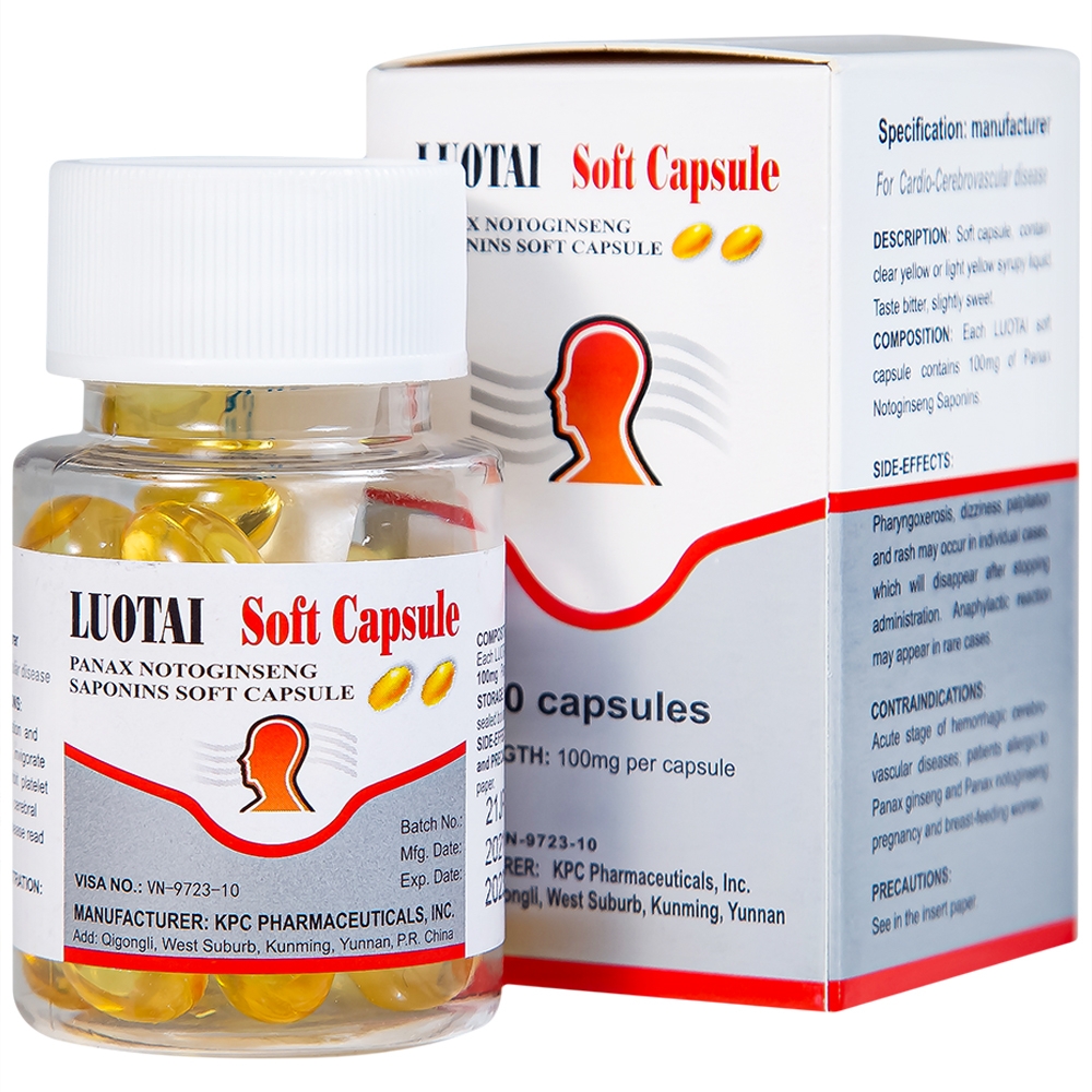 Hình ảnh Thuốc Luotai Kunming điều trị đột quỵ, liệt nửa người (30 viên)