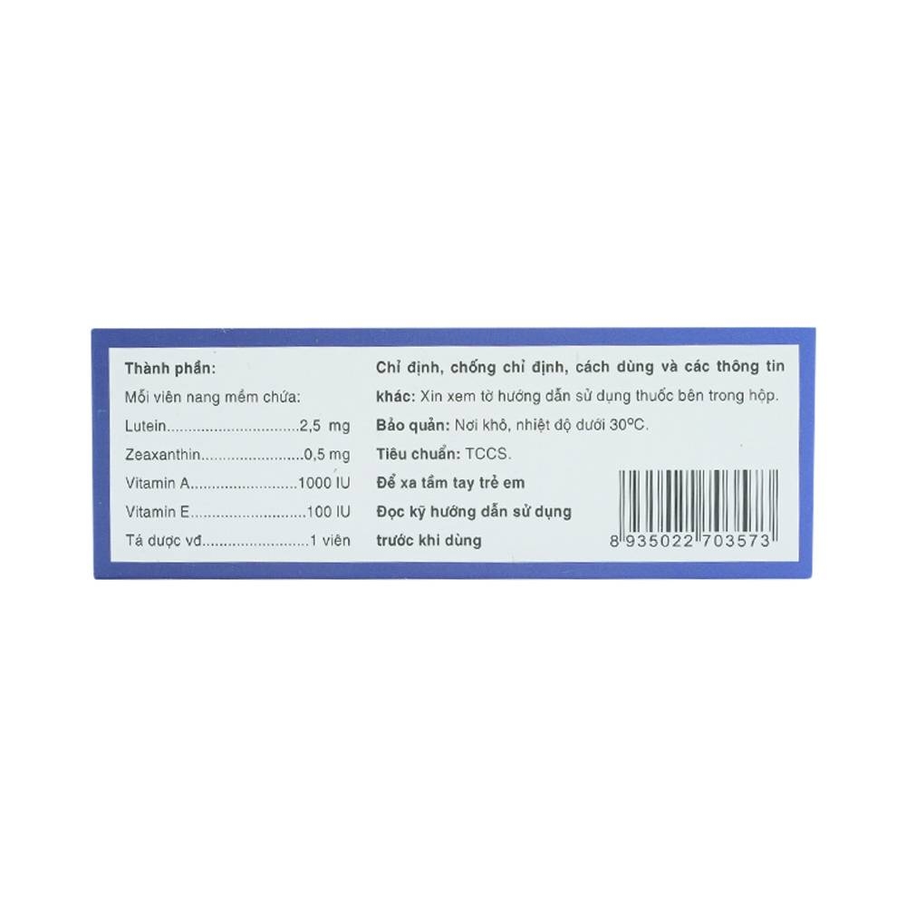 Hình ảnh Thuốc Luxathin-E hỗ trợ điều trị bệnh lý về mắt, khô mắt, nhìn mờ, cải thiện thị lực (3 vỉ x 10 viên)