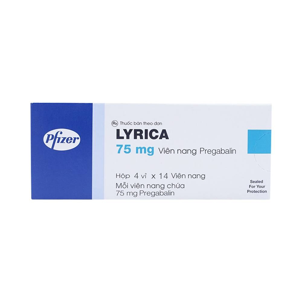 Hình ảnh Viên nang cứng Lyrica 75mg Pfizer điều trị đau thần kinh, động kinh cục bộ (4 vỉ x 14 viên) 
