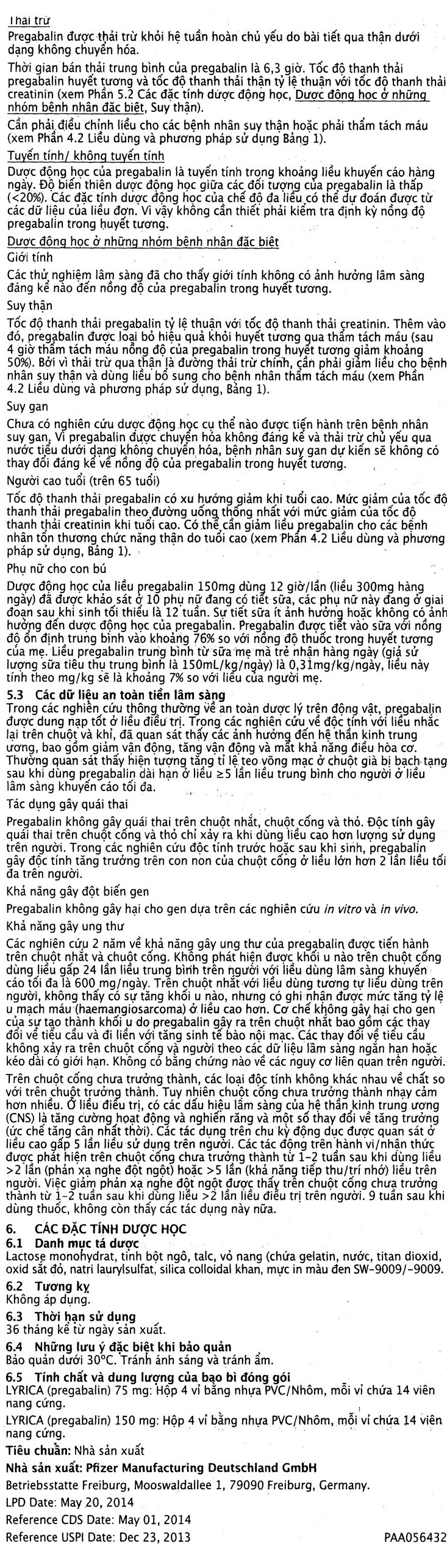 Hình ảnh Viên nang cứng Lyrica 75mg Pfizer điều trị đau thần kinh, động kinh cục bộ (4 vỉ x 14 viên) 