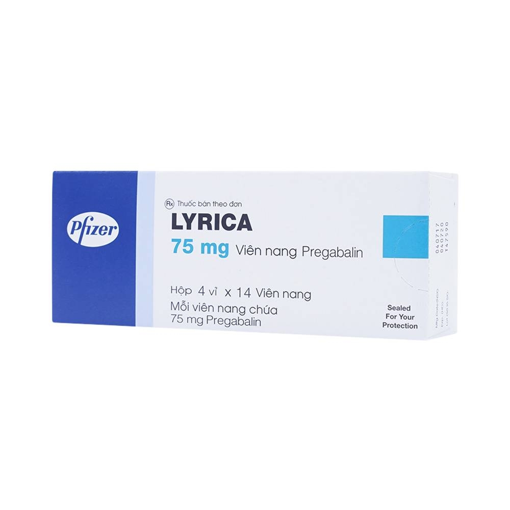 Hình ảnh Viên nang cứng Lyrica 75mg Pfizer điều trị đau thần kinh, động kinh cục bộ (4 vỉ x 14 viên) 