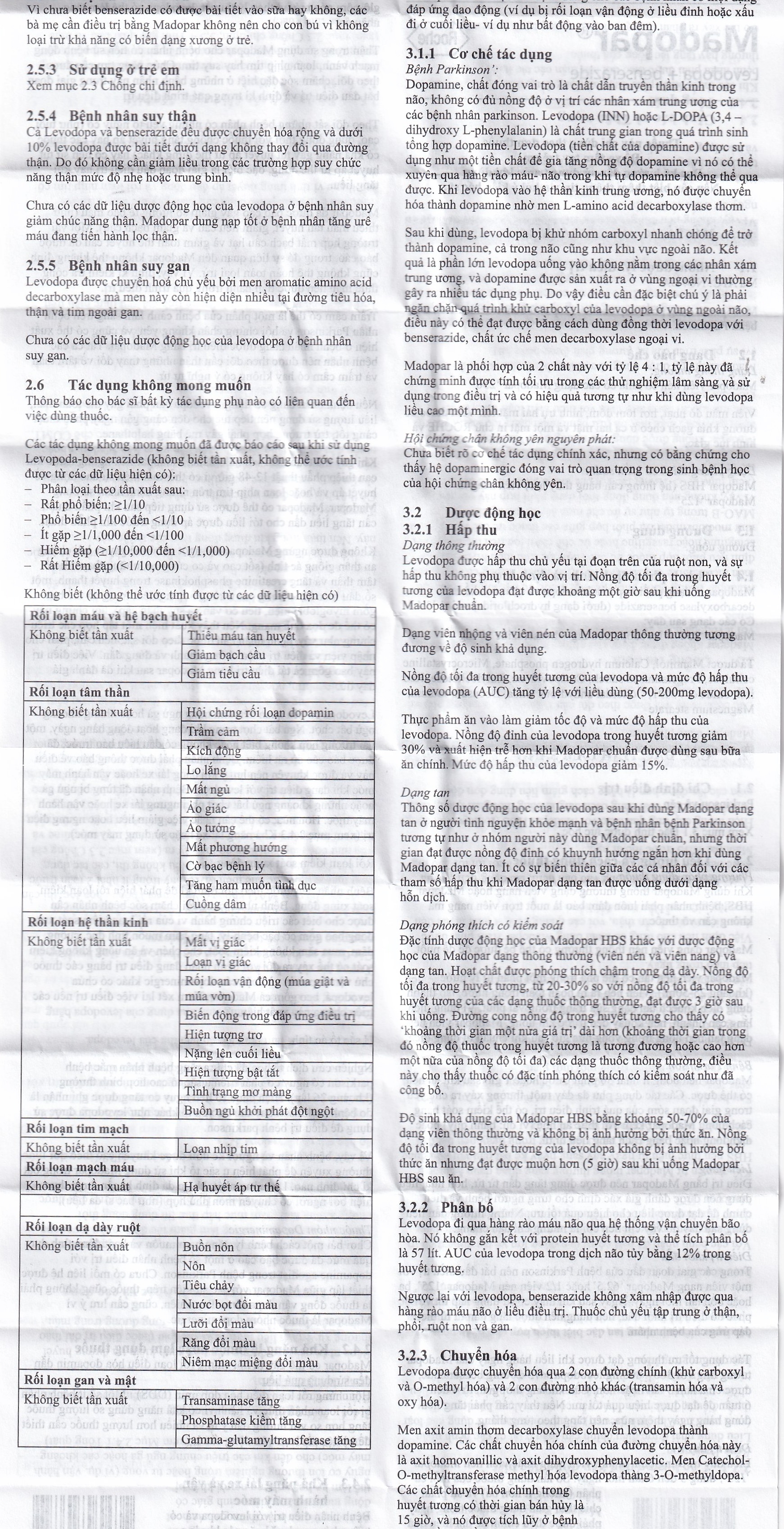 Hình ảnh Viên nén Madopar Levodopa And Benserazide 250 Roche điều trị bệnh Parkinson vô căn (30 viên)