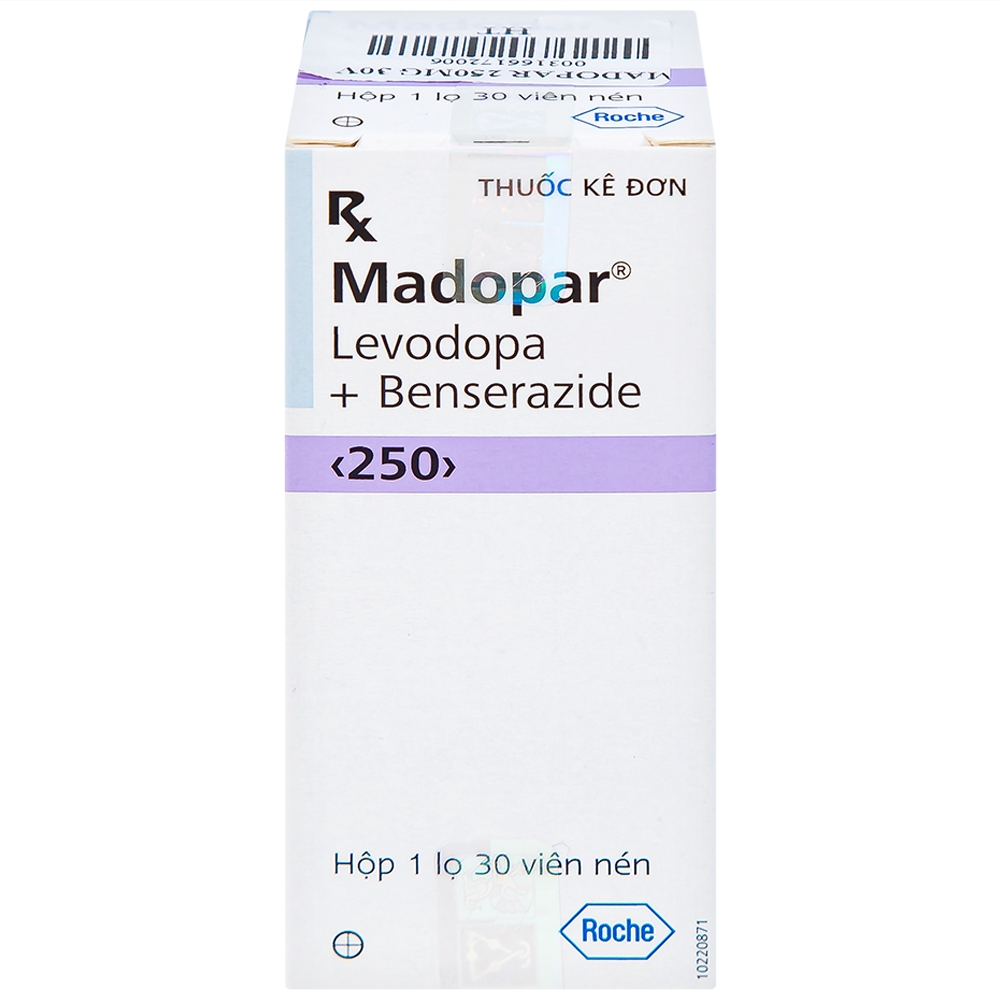 Hình ảnh Viên nén Madopar Levodopa And Benserazide 250 Roche điều trị bệnh Parkinson vô căn (30 viên)
