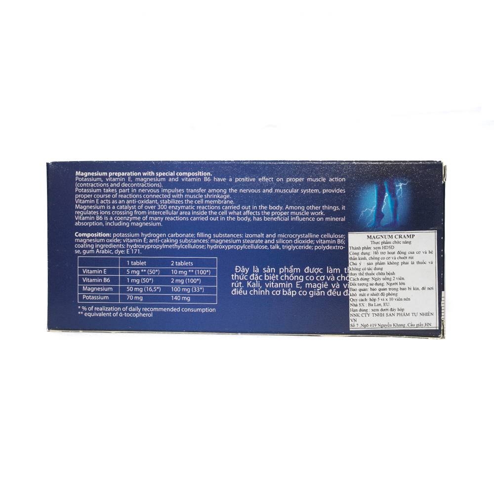 Hình ảnh Viên uống Magnum Cramp Zdrovit hỗ trợ hoạt động của cơ và hệ thần kinh, chống co cơ (50 viên)