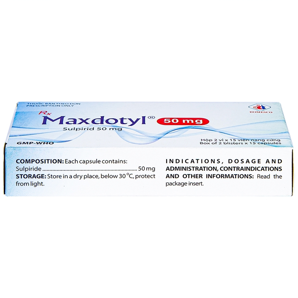 Hình ảnh Viên nang cứng Maxdotyl 50mg Domesco điều trị chứng lo âu ở người lớn (2 vỉ x 15 viên)