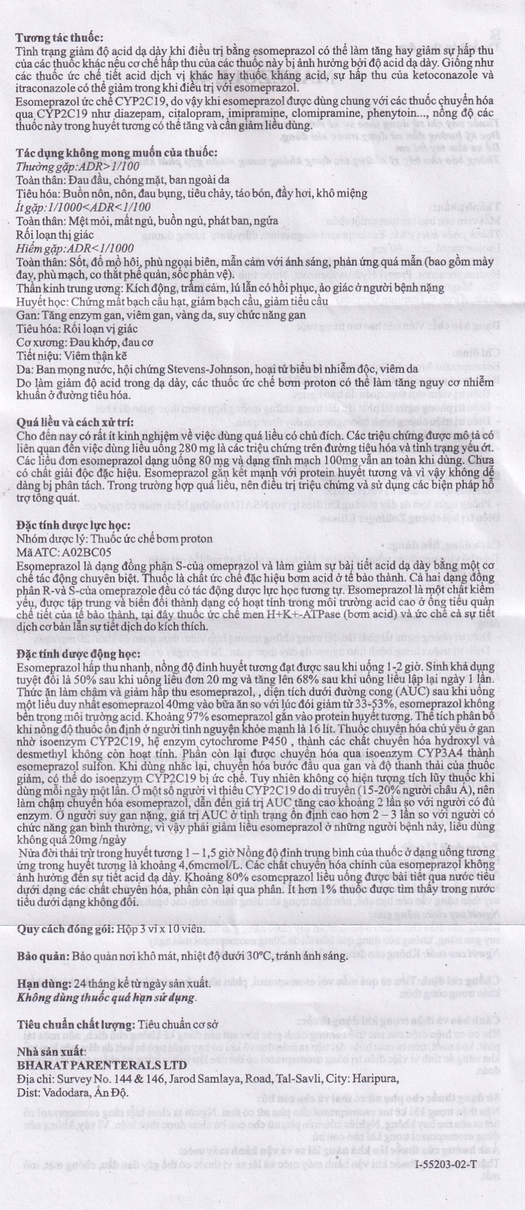 Hình ảnh Viên nén Maxezole 40 Bharat điều trị bệnh trào ngược dạ dày thực quản (3 vỉ x 10 viên)