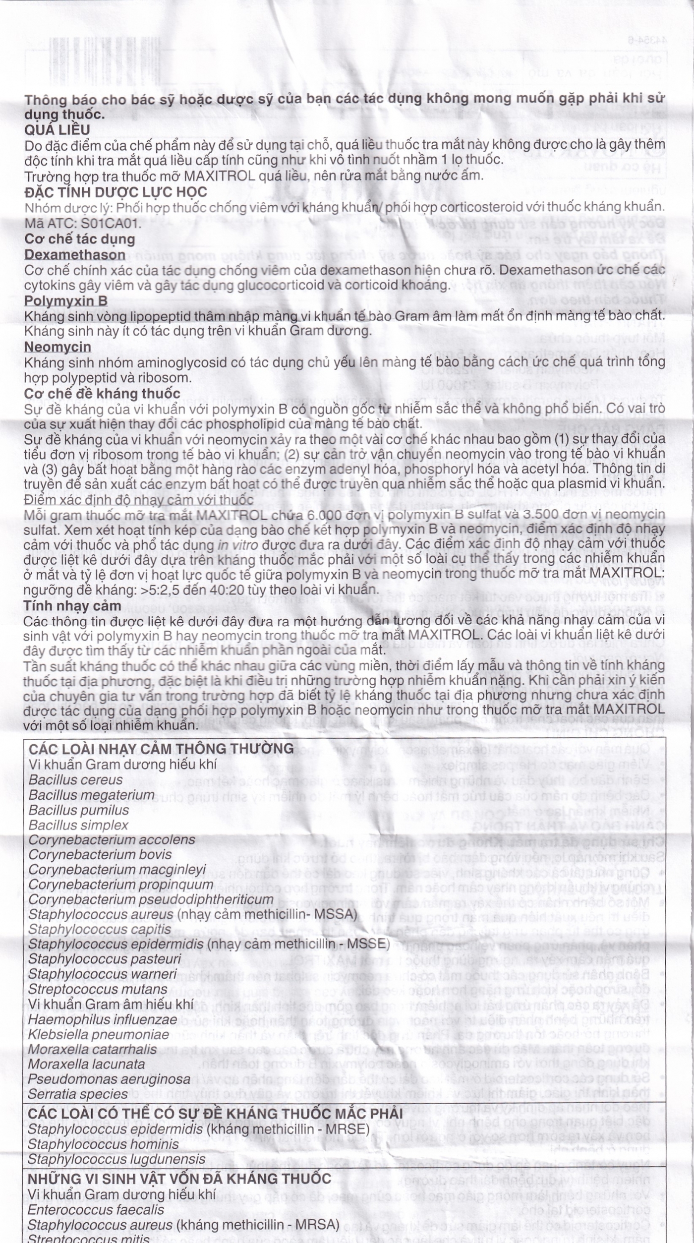 Hình ảnh Thuốc mỡ tra mắt Maxitrol điều trị ngắn hạn các tình trạng đáp ứng với corticoid ở mắt (3,5g)