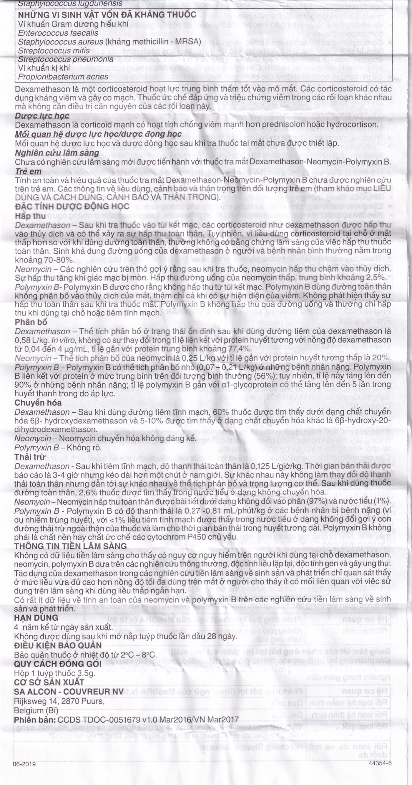 Hình ảnh Thuốc mỡ tra mắt Maxitrol điều trị ngắn hạn các tình trạng đáp ứng với corticoid ở mắt (3,5g)