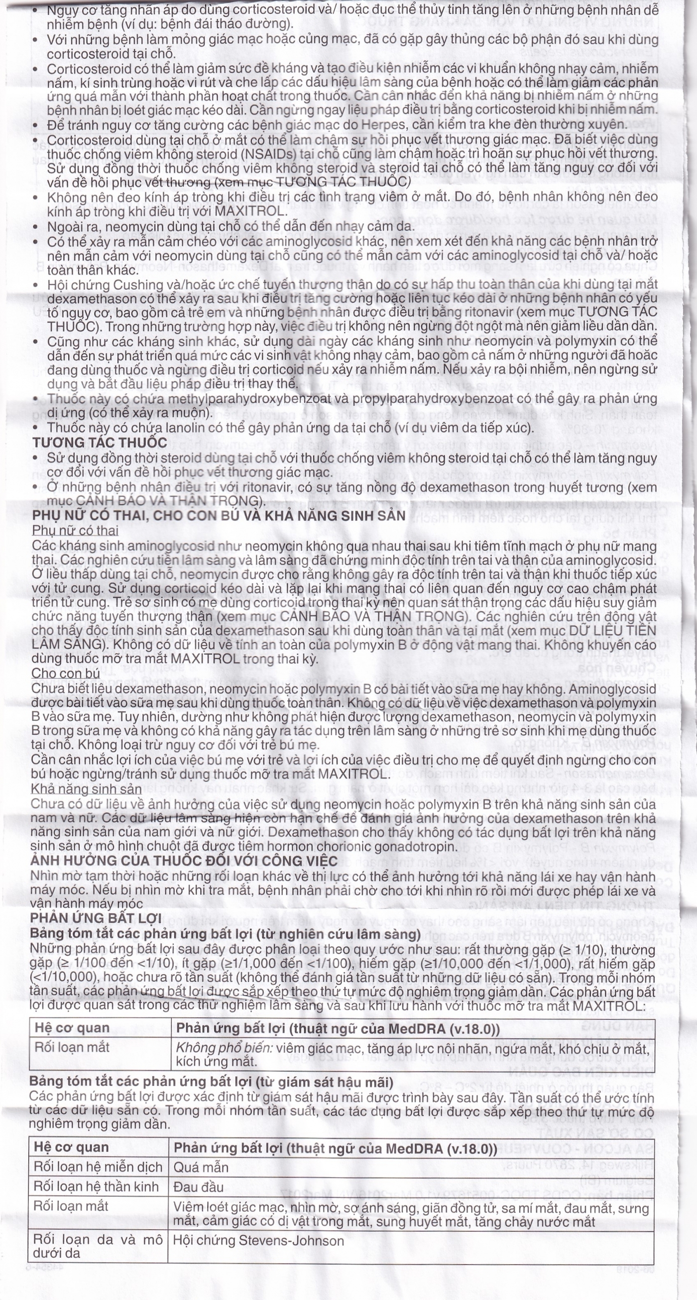 Hình ảnh Thuốc mỡ tra mắt Maxitrol điều trị ngắn hạn các tình trạng đáp ứng với corticoid ở mắt (3,5g)
