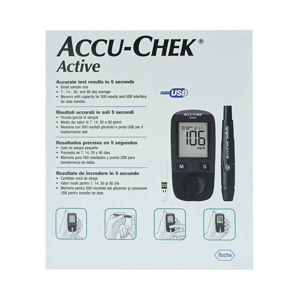 Hình ảnh Máy đo đường huyết cầm tay Accu-Chek Active giúp kiểm tra lượng đường trong máu chính xác, nhanh chóng