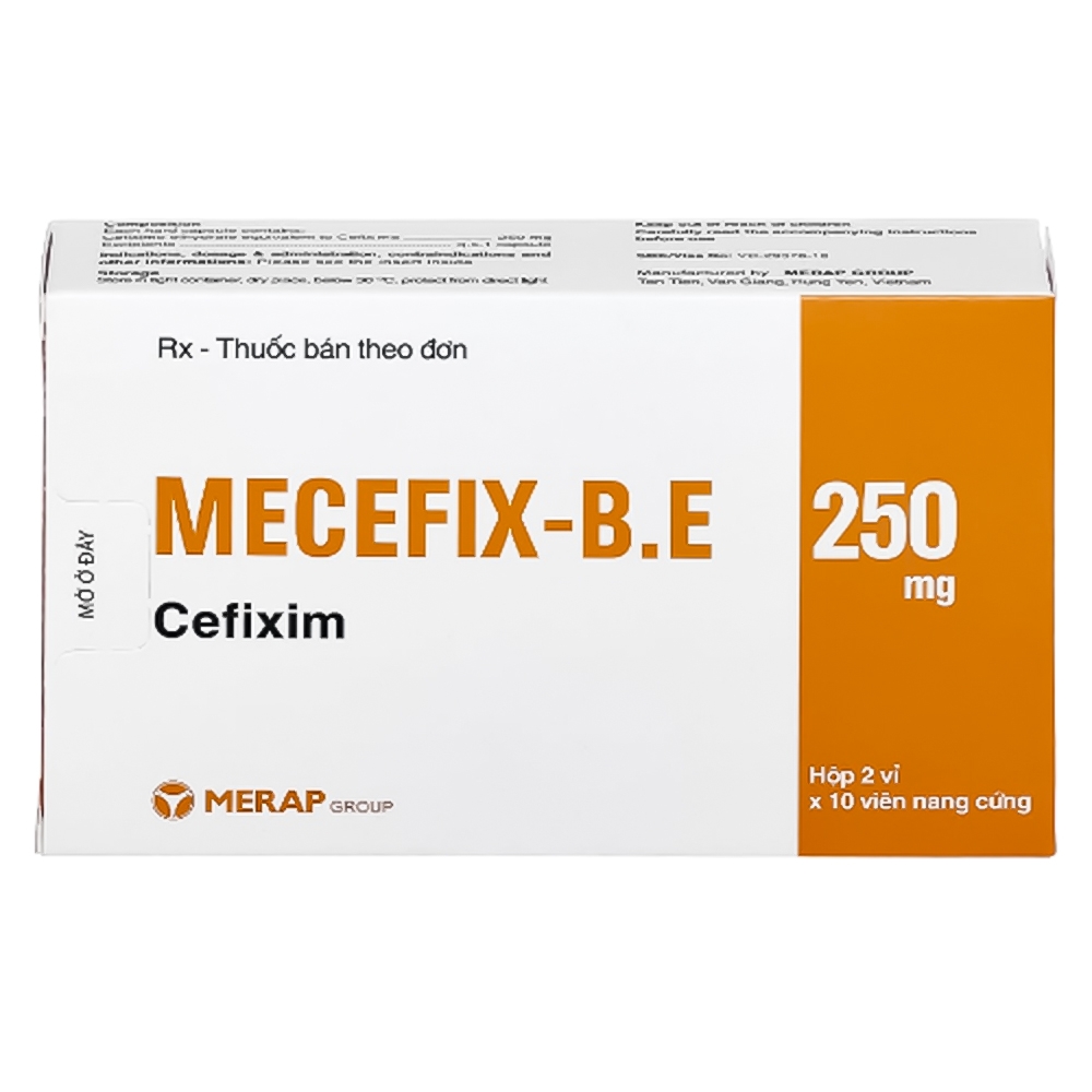 Hình ảnh Thuốc Mecefix-B.E 250mg điều trị nhiễm khuẩn đường tiết niệu (2 vỉ x 10 viên)