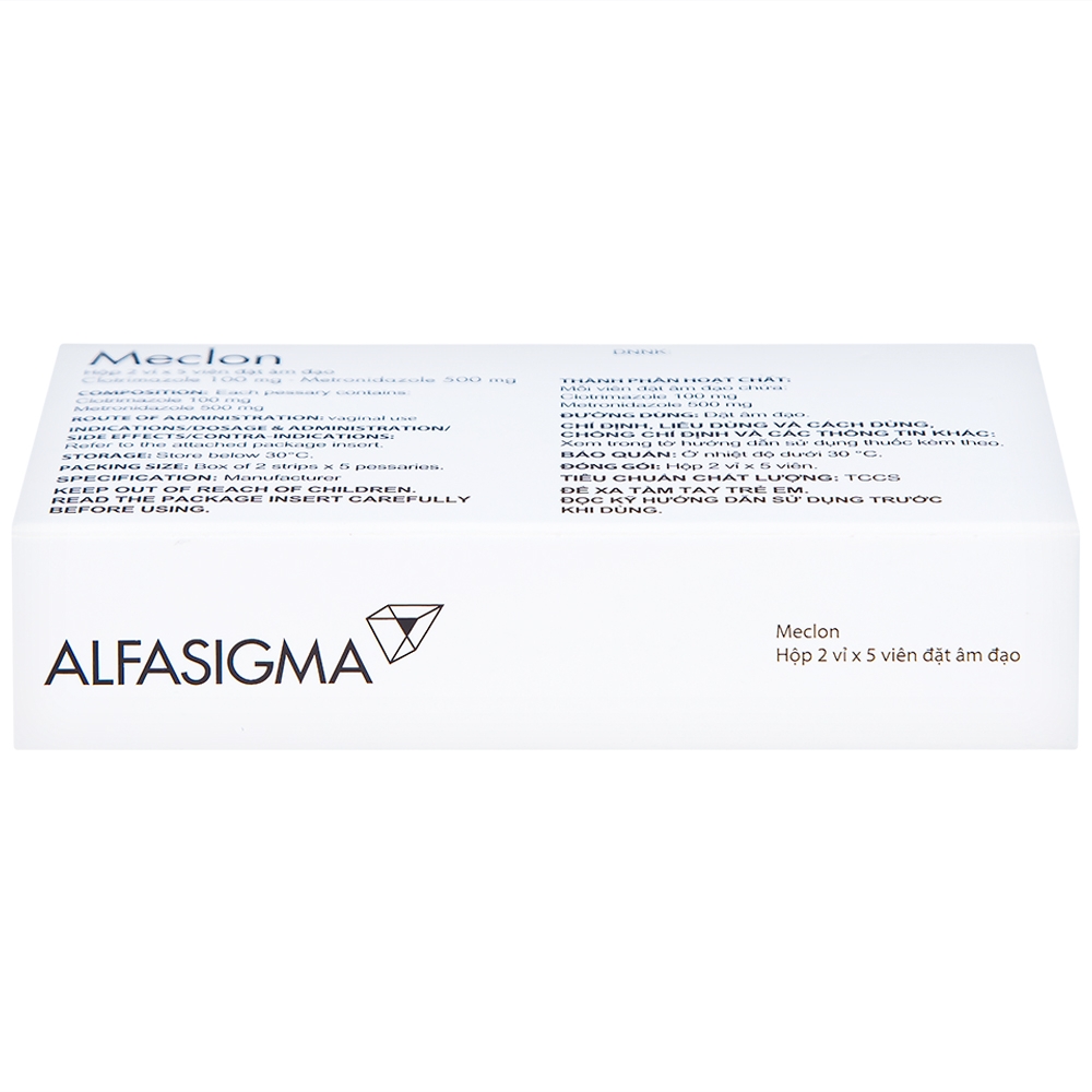 Hình ảnh Viên đặt âm đạo Meclon Doppel Pharma điều trị viêm cổ tử cung, âm đạo (2 vỉ x 5 viên)
